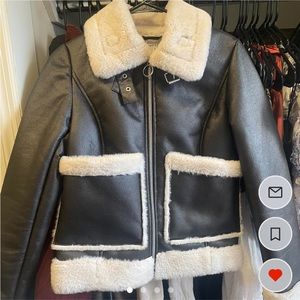 Faux Leather wool jacket